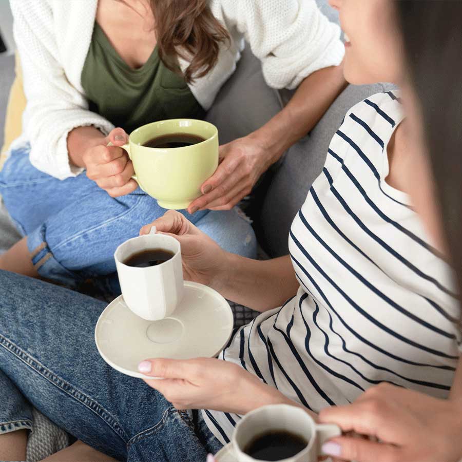 Girls having a coffee